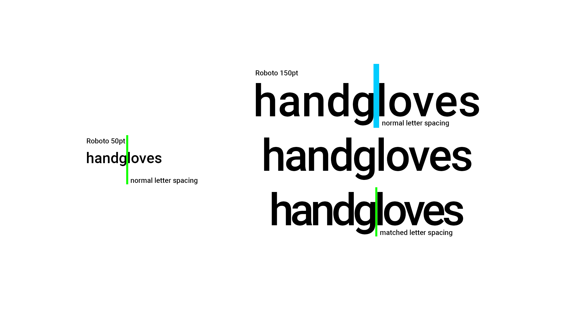 Example of letter spacing decrease
